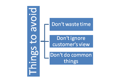 Things to avoid