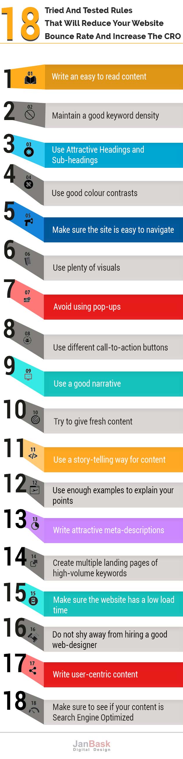 18 Ways to Reduce Bounce Rate & Increase Conversion Rate - Infographic