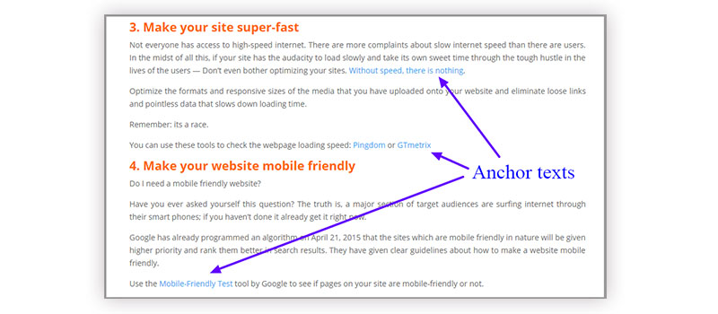 Anchor text is a fragment