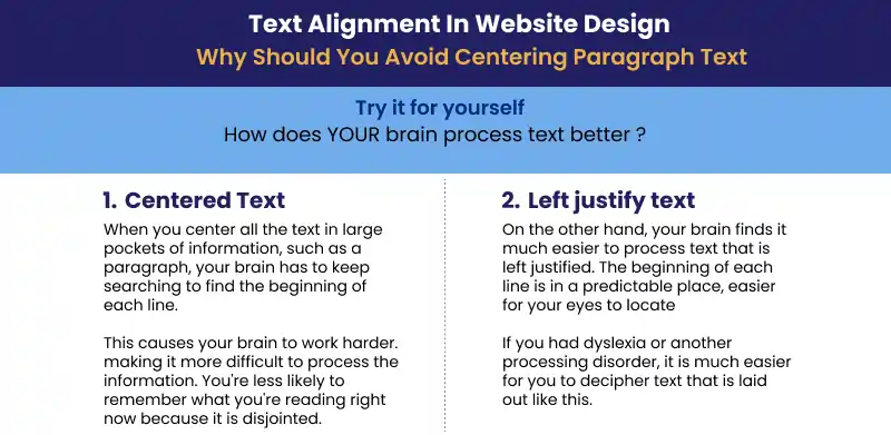 text alignment in web design