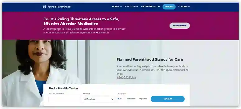 Planned Parenthood Donation Page