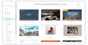 Website templates to choose from