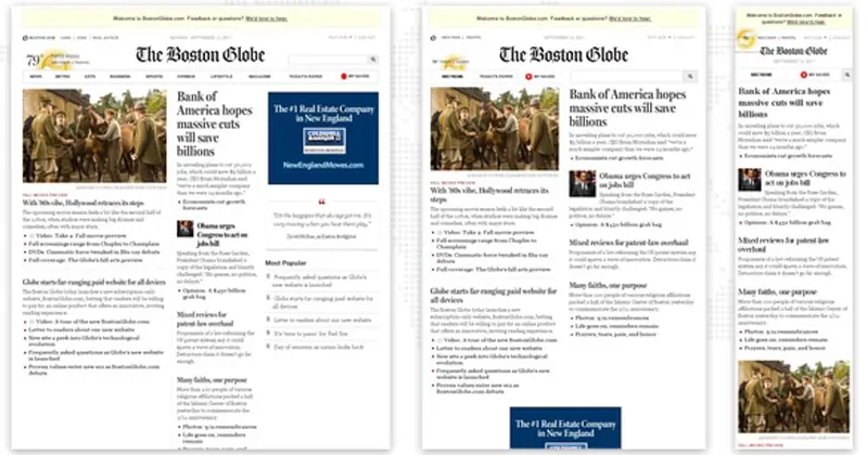 The Boston Globe Responsive Designs