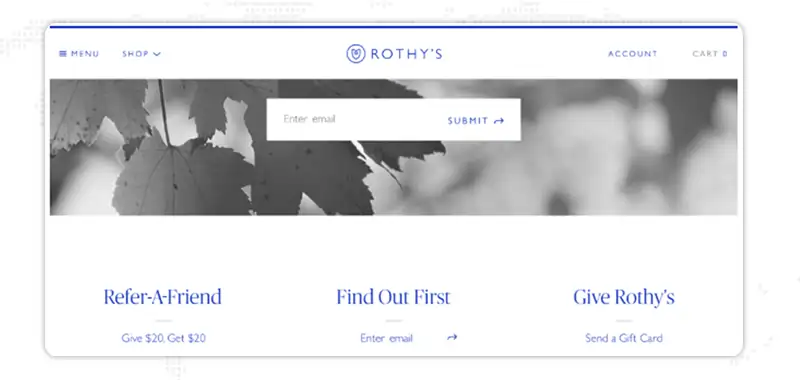Rothy’s website CTA
