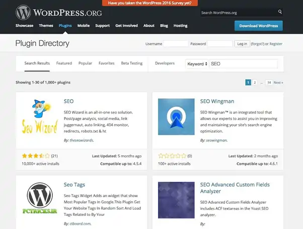 WordPress Plugins Dashboard