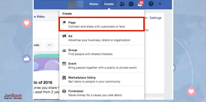 Login to Facebook to Create a Business Page